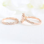 1.60CT Emerald Cut Moissanite Halo Bridal Ring Set