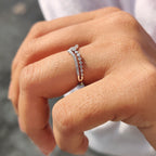 Stackable Chevron Wedding Band In White Gold