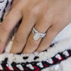 3.0 CT Oval Cut Moissanite Hidden Halo & Pave Setting Engagement Ring