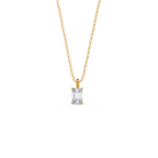 0.70 CT-1.50 CT Emerald Cut Moissanite Solitaire Necklace