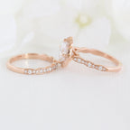 2.30 CT Cushion Moissanite Vintage Halo Bridal Ring Set
