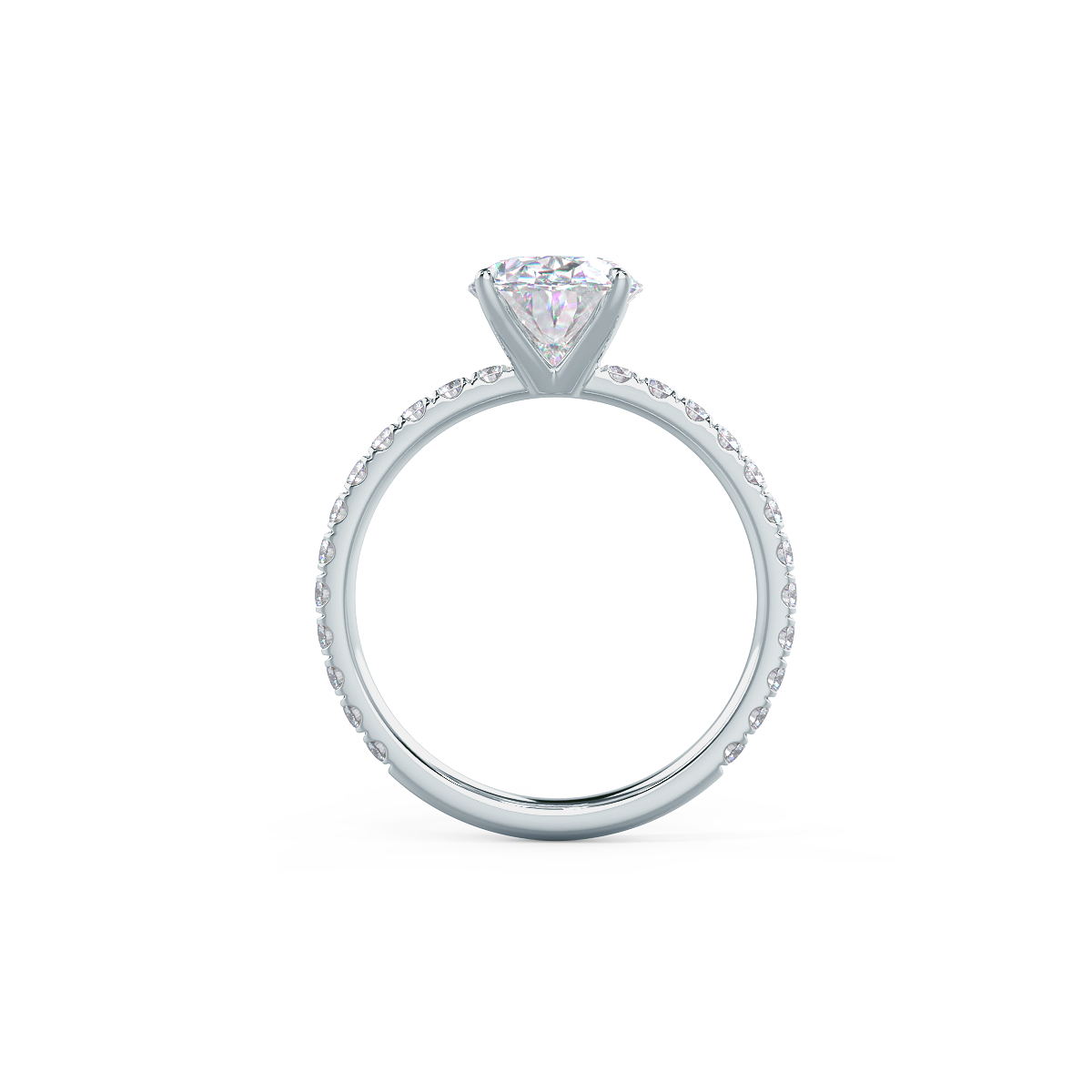 1.75 CT Oval Cut Moissanite Pave Setting Engagement Ring