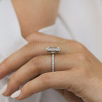 3.70 CT Radiant Cut Moissanite Pave Setting Engagement Ring