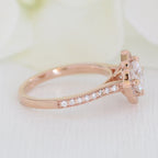 1.0 CT Cushion Cut Vintage Halo Style Moissanite Engagement Ring