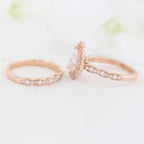 1.50CT Pear Cut Moissanite Halo Bridal Ring Set