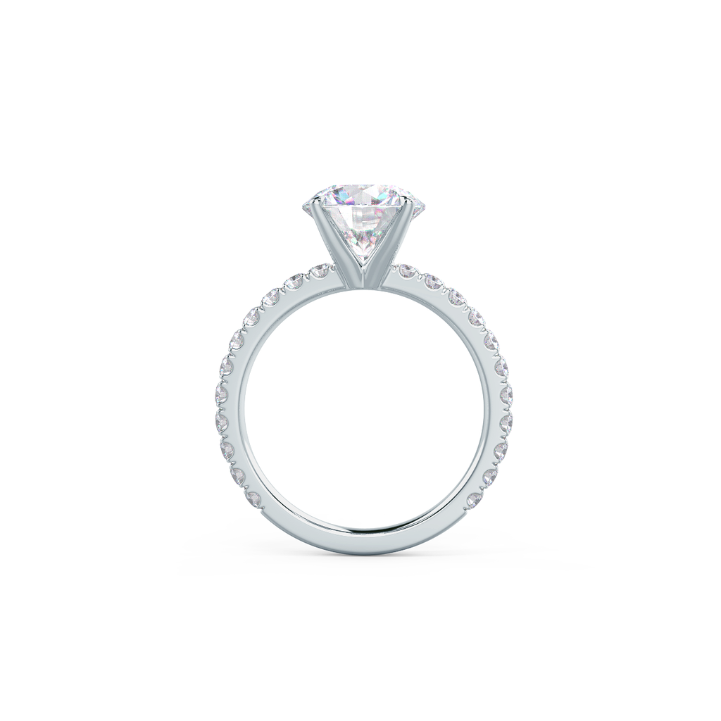 2.25 CT Round Moissanite Solitaire Pave Setting Engagement Ring