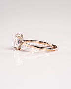 2.0 CT Oval Moissanite Solitaire Engagement Ring With Hidden Halo Setting