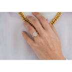 1.20 - 3.20 CT Elongated Cushion Moissanite Hidden Halo & Pave Engagement Ring