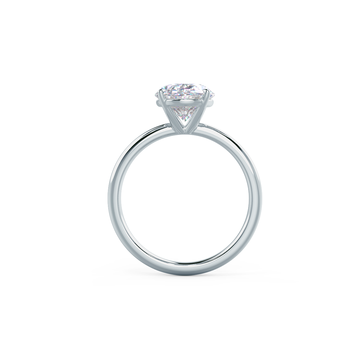 2.0 CT Oval Cut Moissanite Solitaire Setting Engagement Ring