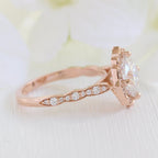 2.30 CT Cushion Moissanite Vintage Halo Engagement Ring