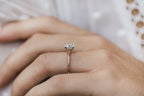 1.33 CT Oval Cut Hidden Halo Moissanite Engagement Ring