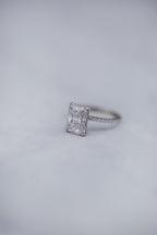 2.70 CT Radiant Moissanite Hidden Halo With Pave Setting Engagement Ring