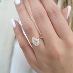 2.50 CT Pear Moissanite Solitaire Dainty Style Engagement Ring