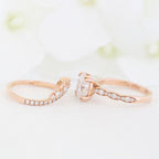 1.50CT Oval Cut Moissanite Pave Bridal Ring Set