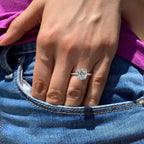 1.50 CT Cushion Cut Pave Style Moissanite Engagement Ring