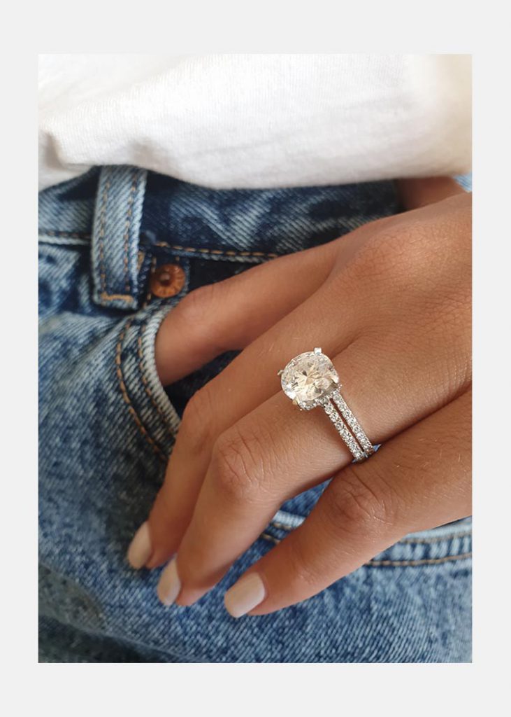 2.50 CT Round Moissanite Pave Setting Engagement Ring