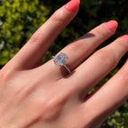 1.33 CT Oval Cut Pave Style Moissanite Engagement Ring