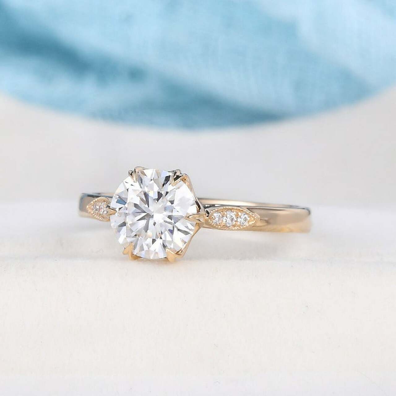 1.50CT Round Cut Moissanit Engagement Ring