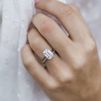 2.60 CT Emerald Moissanite Solitaire Engagement Ring
