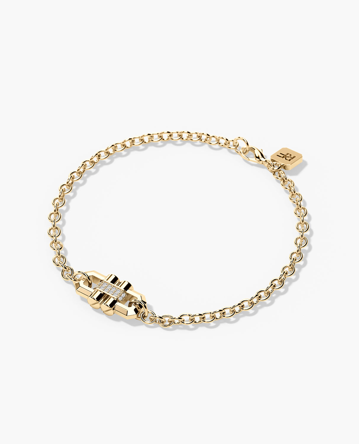 MOSS Gold Charm Bracelet with 0.12ct Diamonds