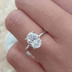 2.0 CT Oval Cut Moissanite Solitaire Engagement Ring
