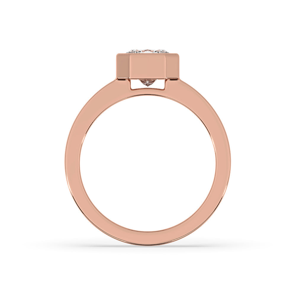 Radiant Cut Diamond Ring In Bezel Setting Secondary image