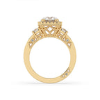 Art Deco Round Halo Engagement Ring
