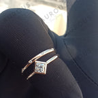 0.50CT Princess Cut Moissanite Solitaire Bridal Ring Set