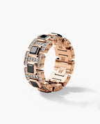 LA PAZ Gold Ring with 4.70ct Black & White Diamonds