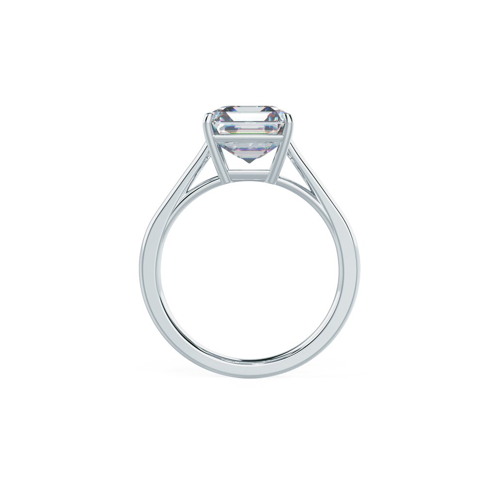 2.50 CT Asscher Cut Moissanite Solitaire Engagement Ring