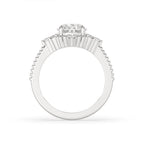 Oval Diamond Ring With Round Side Stone