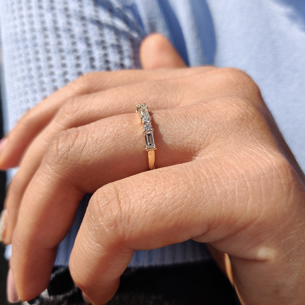 Baguette And Round Wedding Band