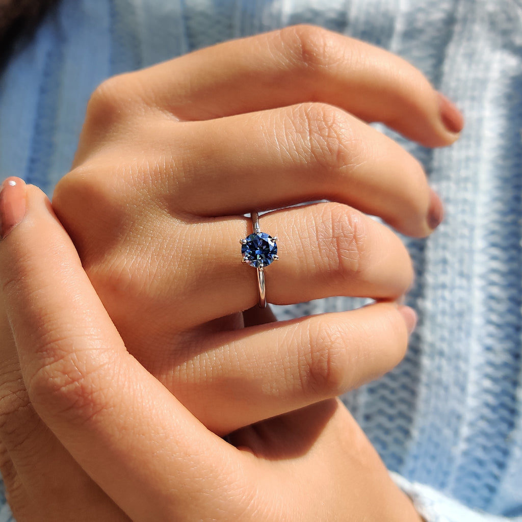 Royal Blue Ring In Simple Solitaire Style