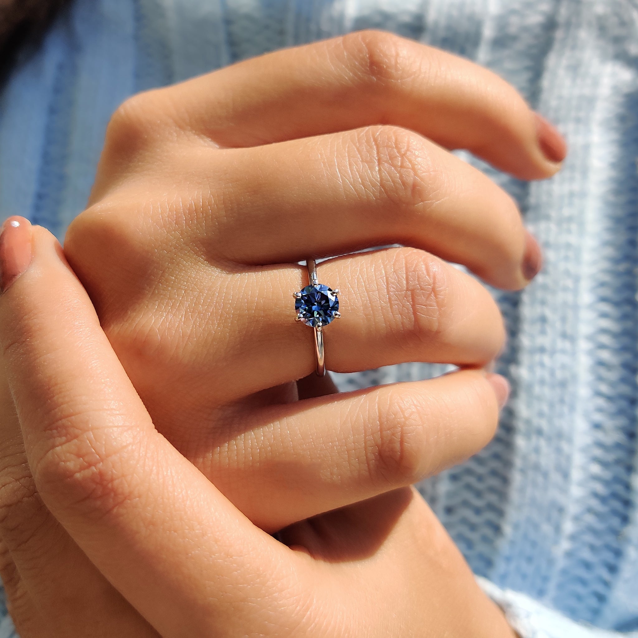 Royal Blue Ring In Simple Solitaire Style