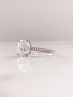 2.0 CT Cushion Moissanite Hidden Halo Pave Setting Engagement Ring