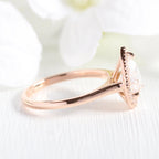 1.50 CT Pear Cut Moissanite Halo Engagement Ring