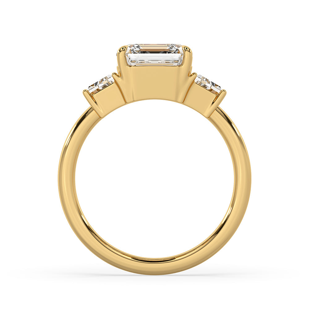 Asscher Cut Diamond Ring With 2 Trapezoid Side Stone Secondary image