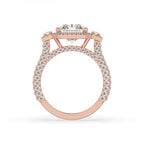 Radiant Cut Ring In 3 Side Pave Setting