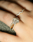 1.0-2.0 CT Oval ⁠Cut Lab Grown Diamond Three Stone Engagement Ring