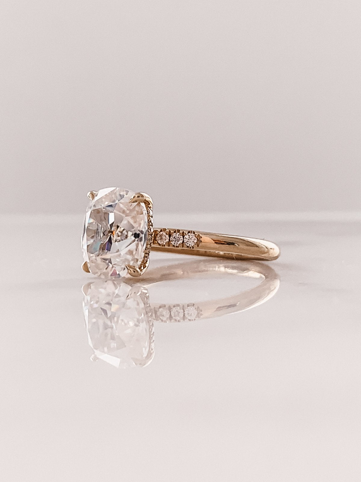 1.50 CT Cushion Cut Solitaire Style Moissanite Engagement Ring