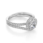 1.0CT Round Cut Bypass Style Moissanite Engagement Ring