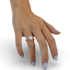 Rose Cut Engagement Ring - Halo Setting