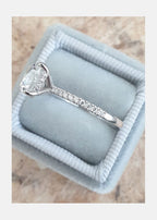 1.70ct Cushion Cut Moissanite Hidden Halo Engagement Ring