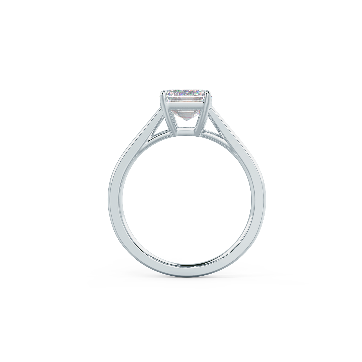 1.75 CT Emerald Cut Moissanite Solitaire Engagement Ring