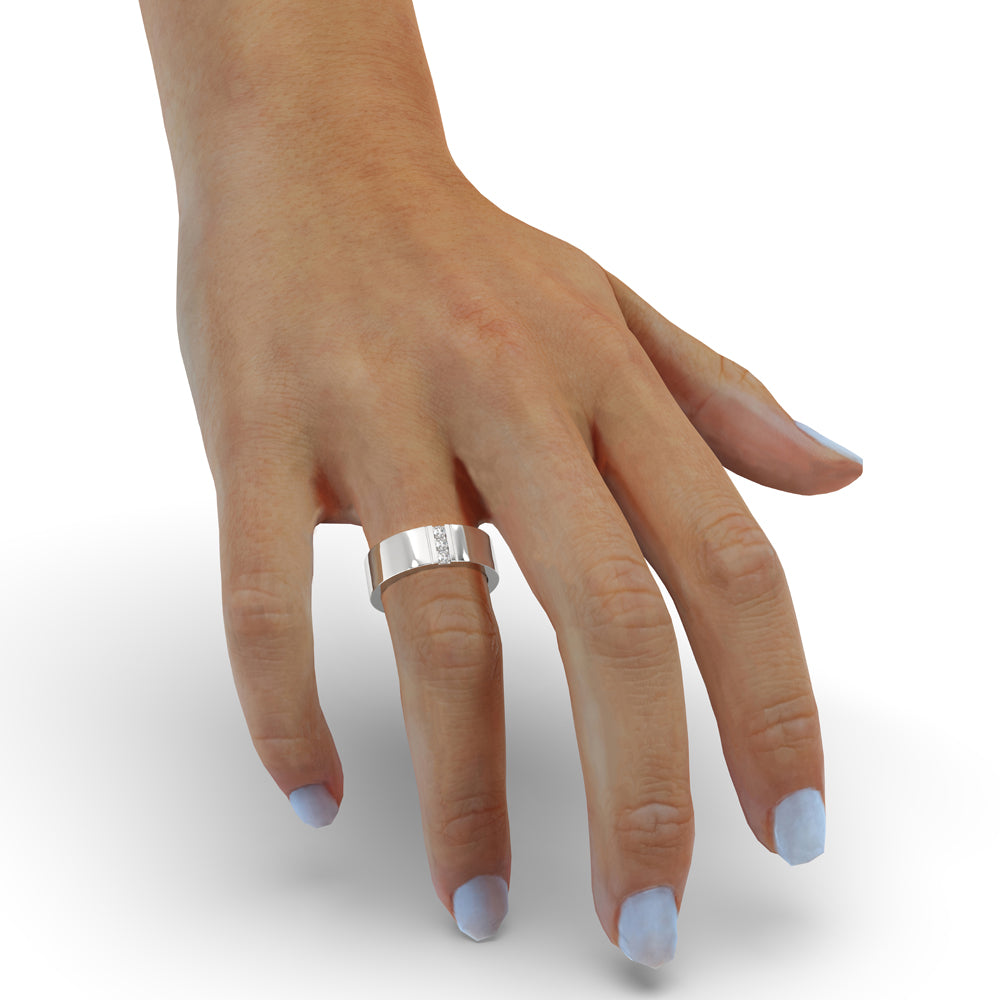 Three Stone Diamond Ring – Round Matte Finish
