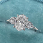 1.50 CT Oval Cut Moissanite Three Stone Engagement Ring