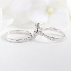 1.0 CT chusion Cut Moissanite Vintage Halo Bridal Ring Set