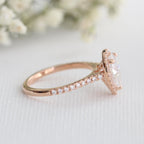 1.50 CT Pear Cut Moissanite Halo Engagement Ring