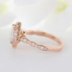 1.50 CT Oval Cut Vintage pave Style Moissanite Engagement Ring