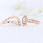 1.0CT Pear Cut Moissanite Halo Bridal Ring Set